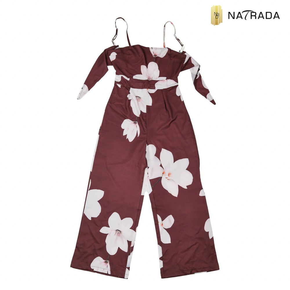 Natrada Sleeveless Floral Print Jumpsuit
