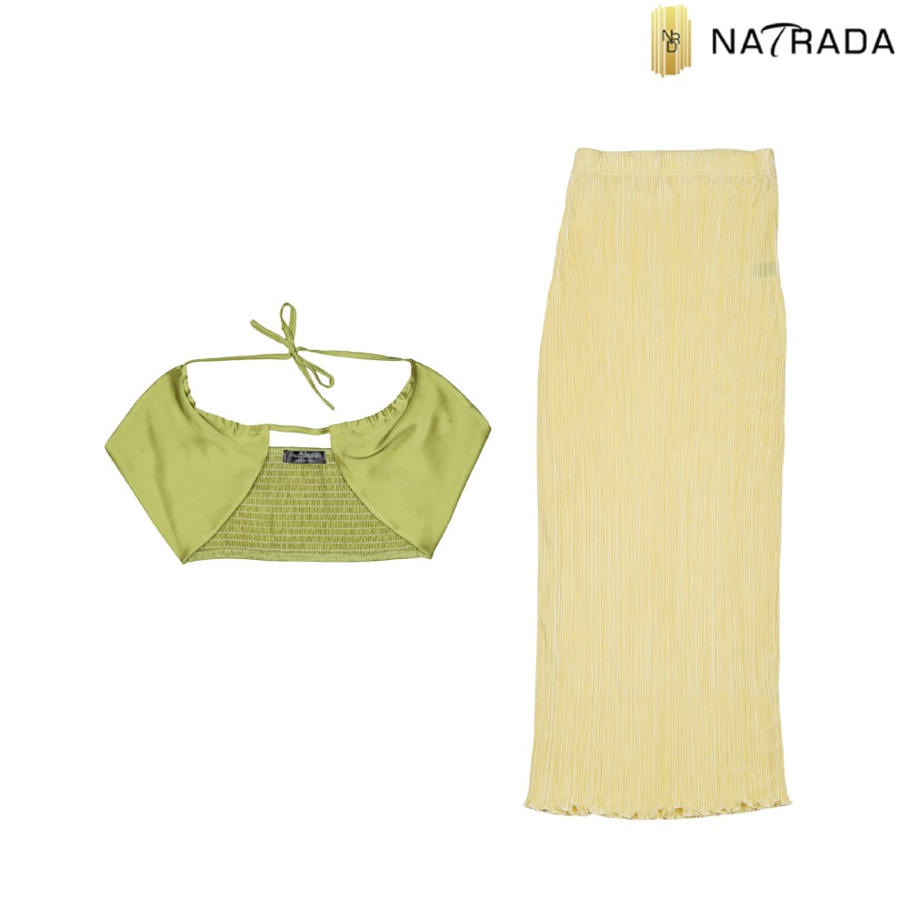 Natrada Strapless Shirt Long Skirt Sets