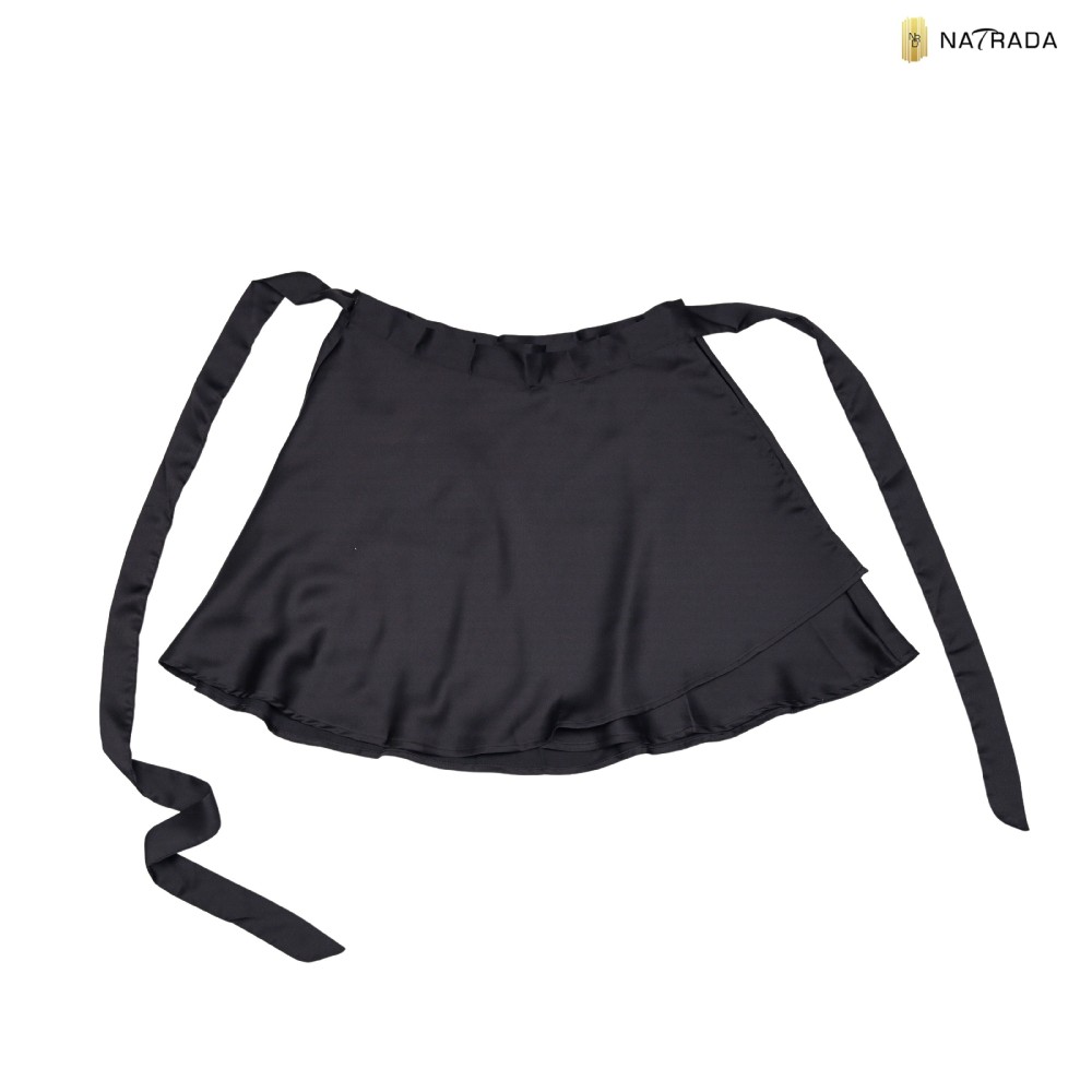 Natrada Satin Wrap Skirt | Black