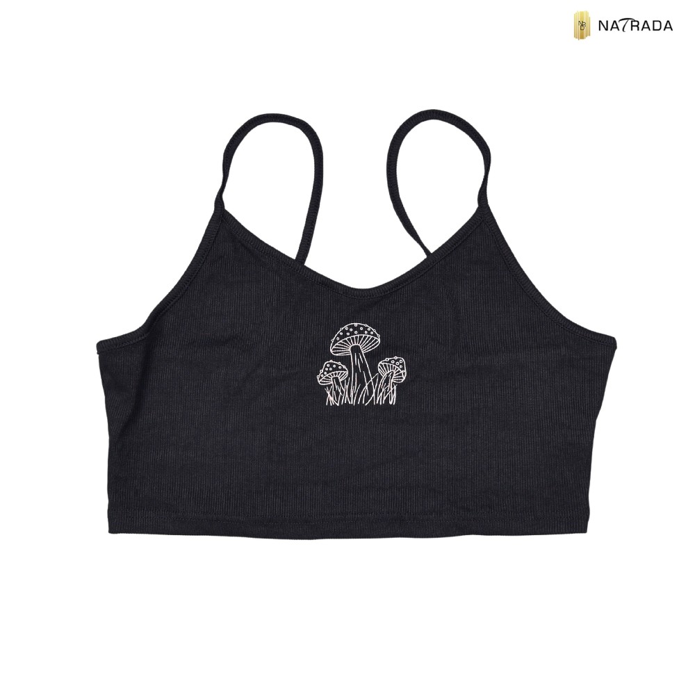 Natrada Sleeveless Crop Top | Mushroom
