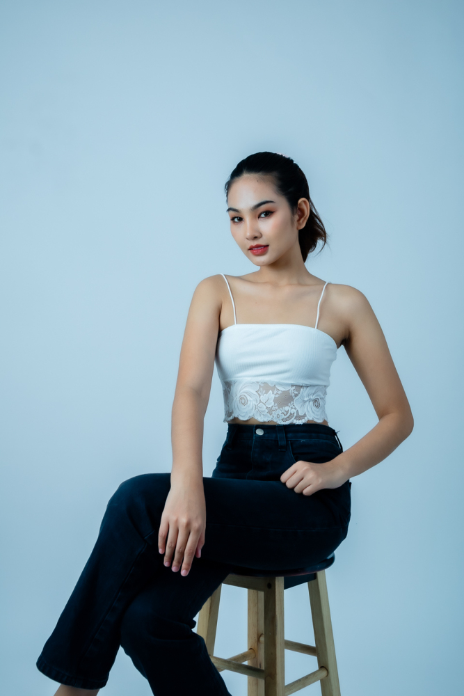 Natrada Lace Camisole Sleeveless Crop Top | White