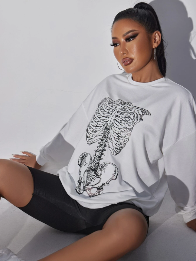 SHEIN Ribs Print Sweater