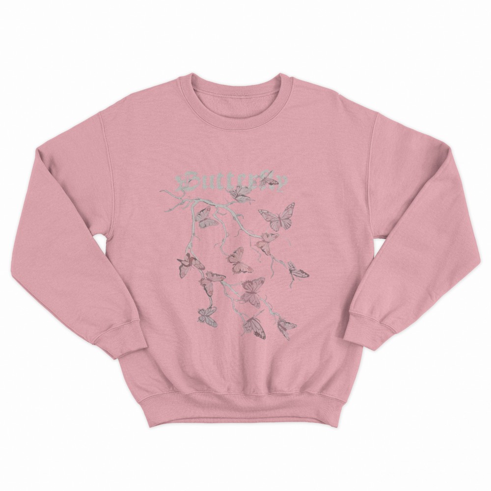 SHEIN Sweater Hoodie Butterfly Print | Free Size