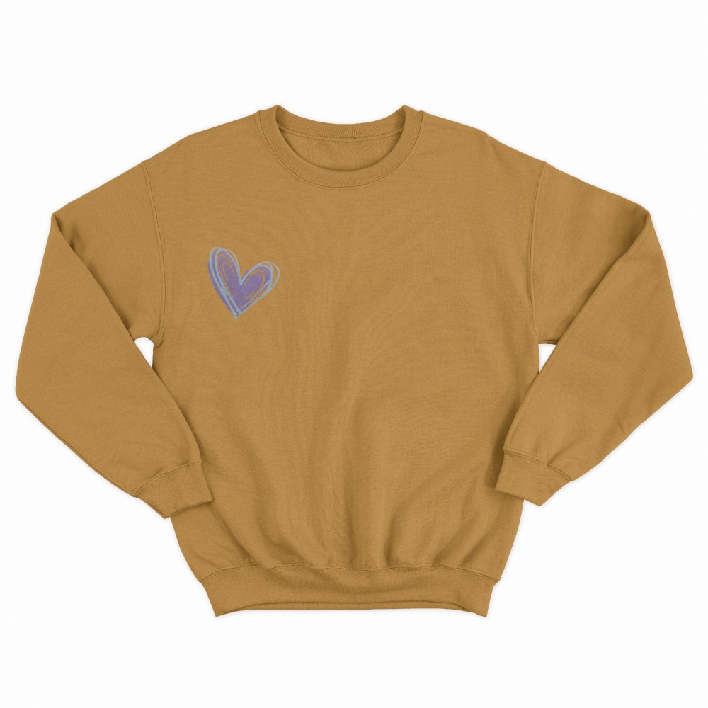 SHEIN Sweater Hoodie Heart Print | Free Size