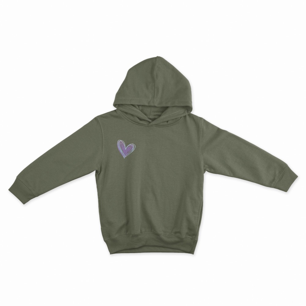 SHEIN Sweater Hoodie Heart Print | Free Size
