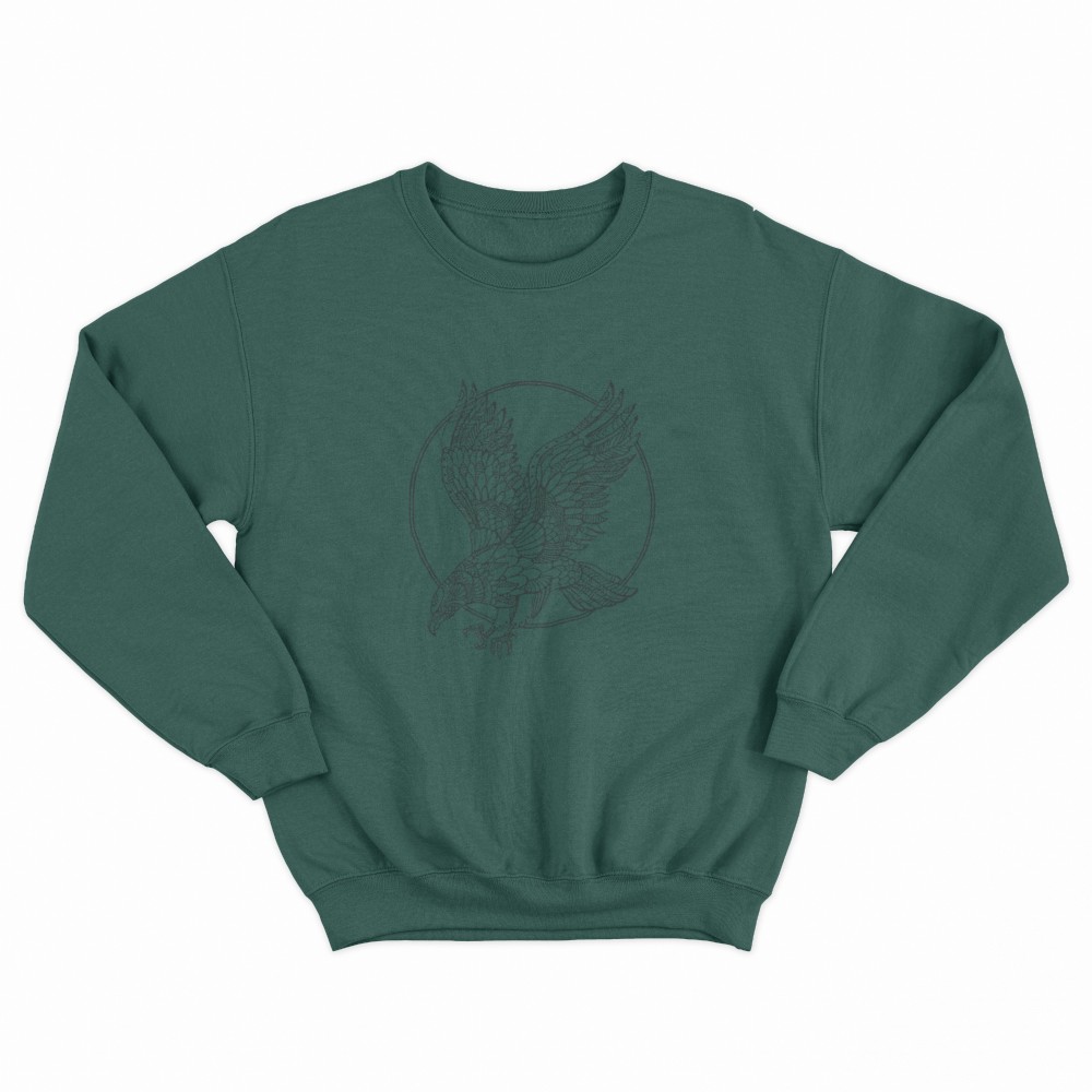 SHEIN Sweater Hoodie Eagle Print | Free Size