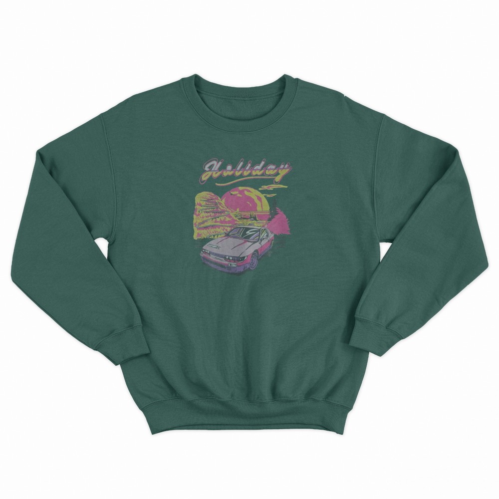 SHEIN Sweater Hoodie Holiday Car Print | Free Size
