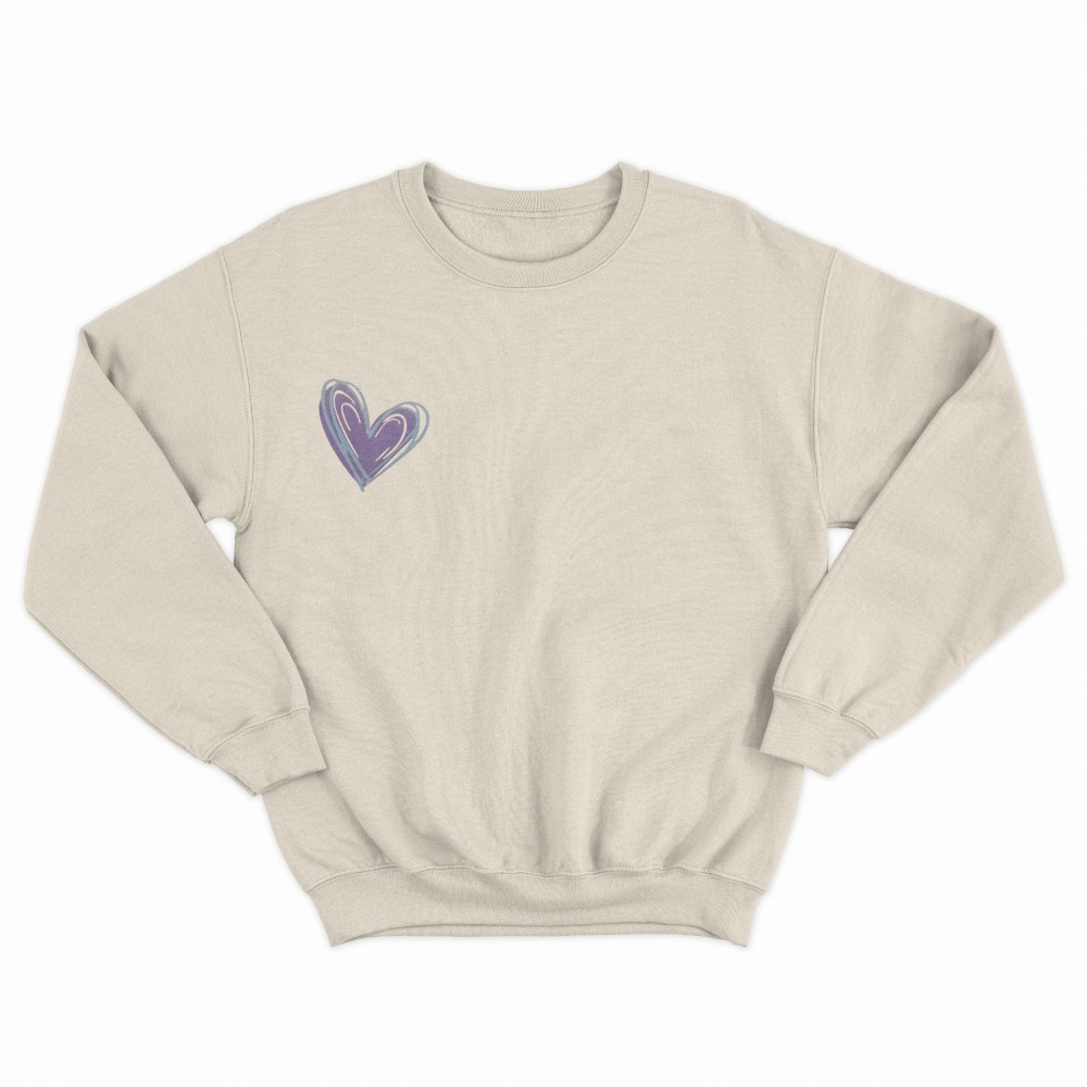 SHEIN Sweater Hoodie Heart Print | Free Size