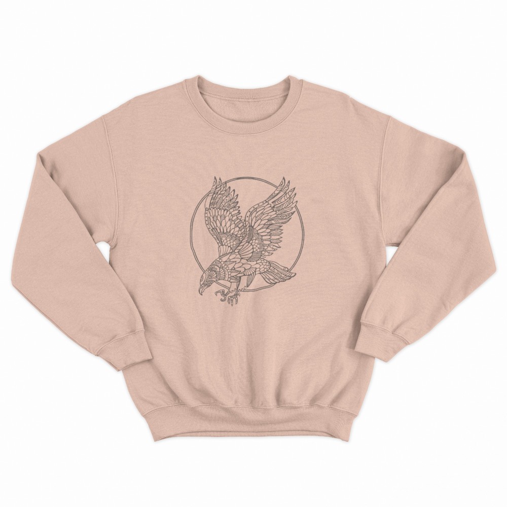 SHEIN Sweater Hoodie Eagle Print | Free Size