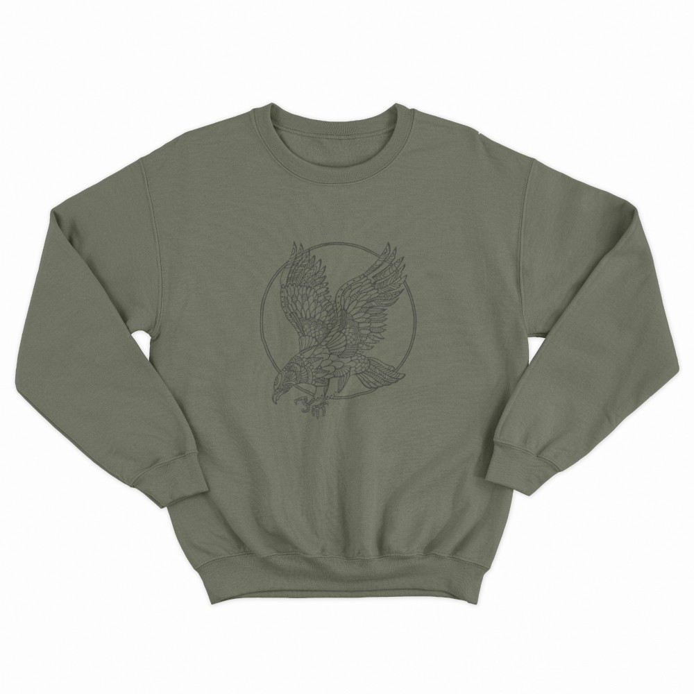SHEIN Sweater Hoodie Eagle Print | Free Size