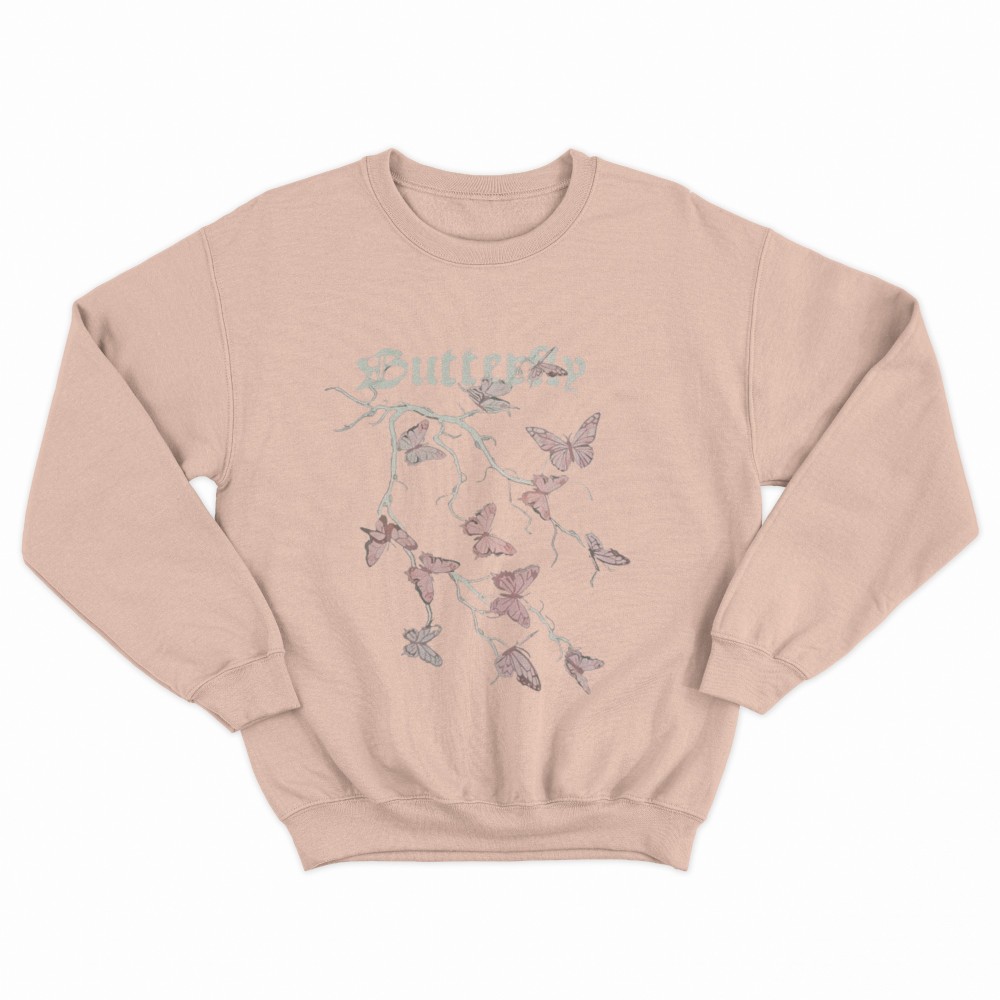 SHEIN Sweater Hoodie Butterfly Print | Free Size