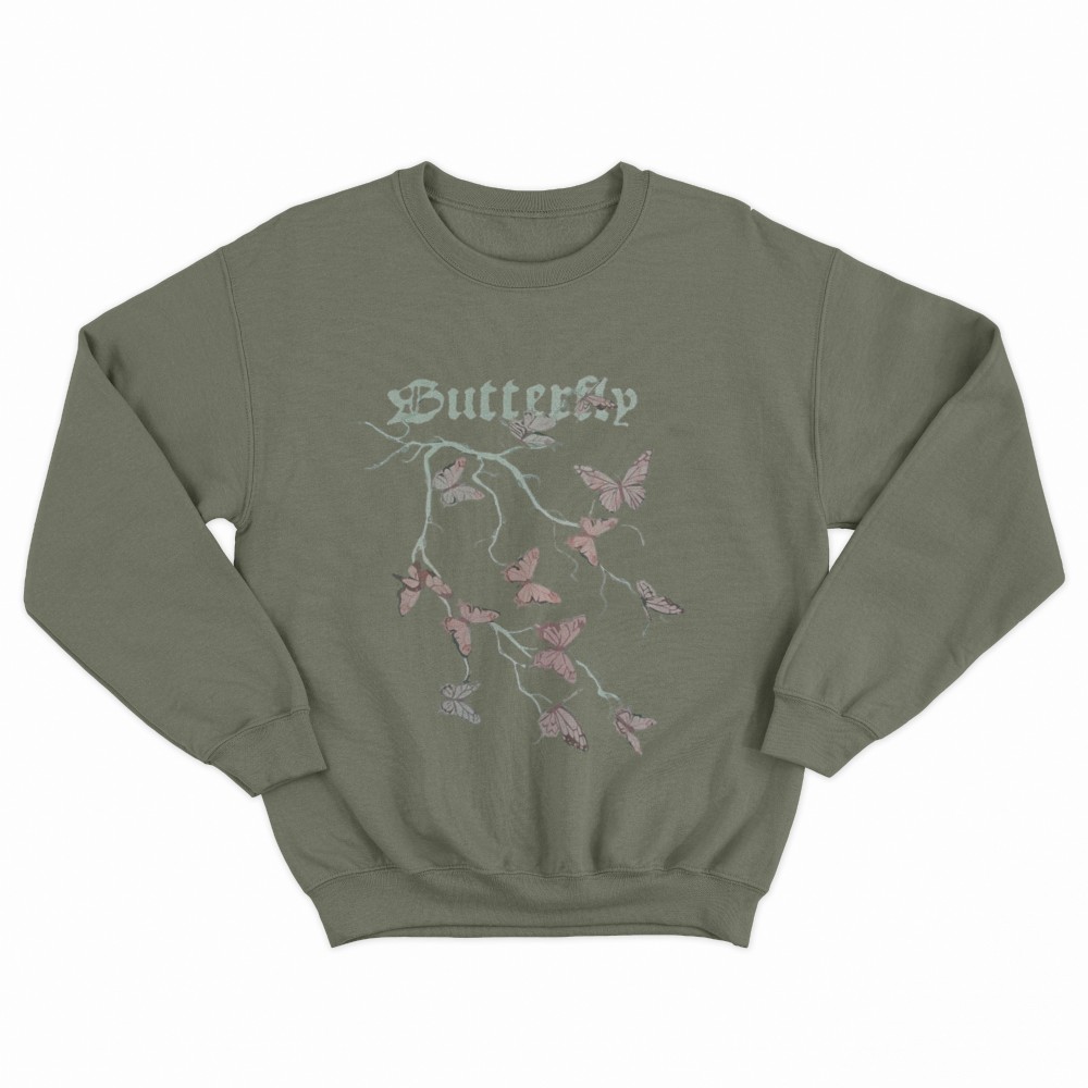 SHEIN Sweater Hoodie Butterfly Print | Free Size