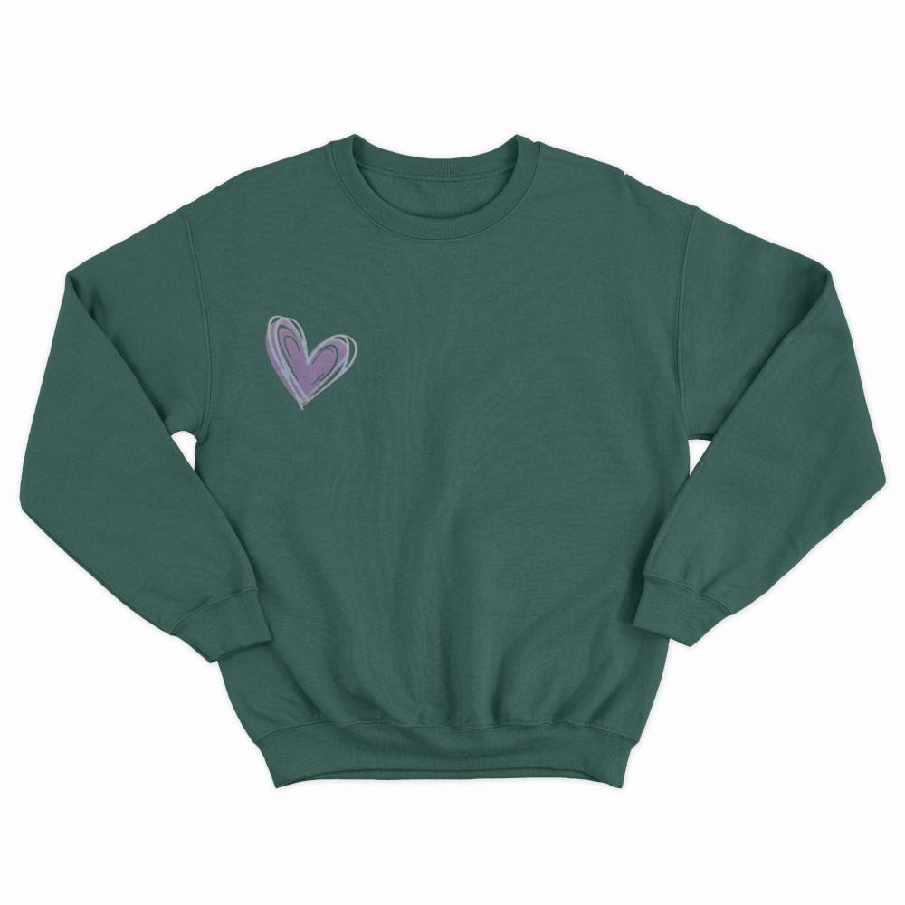 SHEIN Sweater Hoodie Heart Print | Free Size