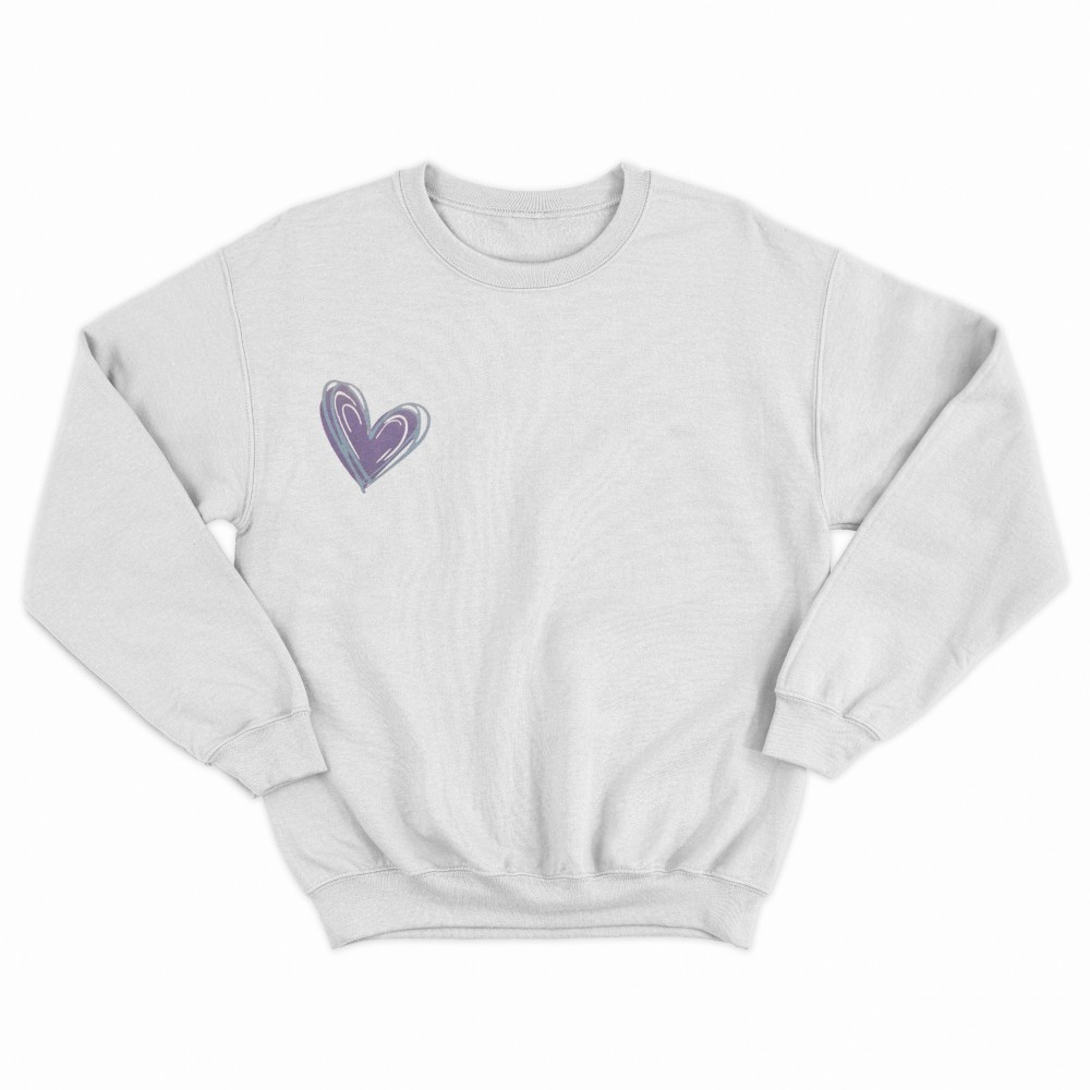 SHEIN Sweater Hoodie Heart Print | Free Size