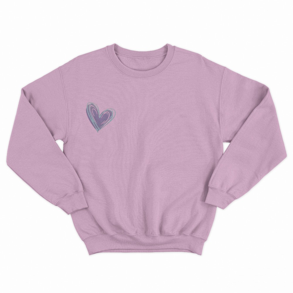 SHEIN Sweater Hoodie Heart Print | Free Size