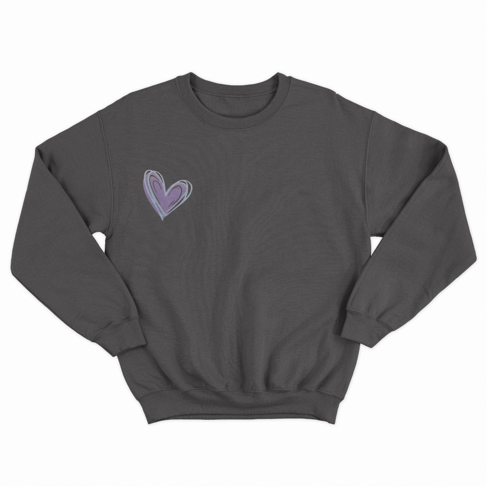 SHEIN Sweater Hoodie Heart Print | Free Size