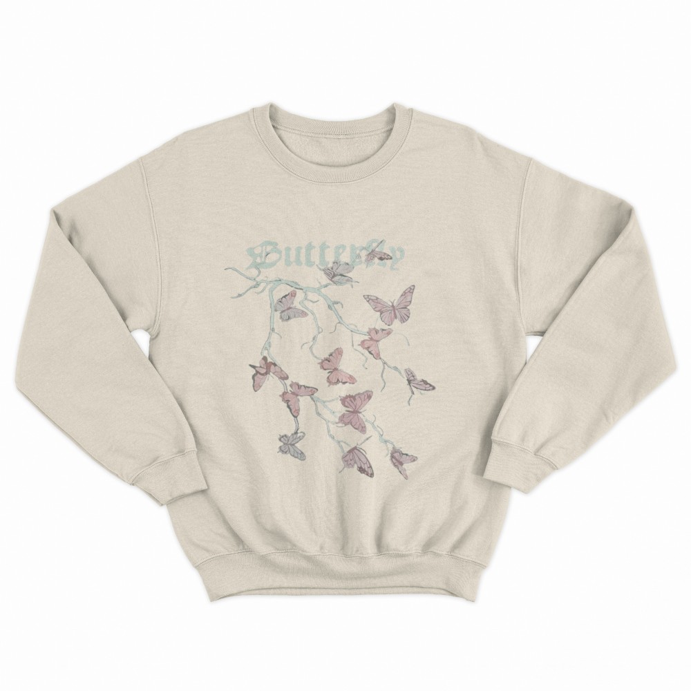 SHEIN Sweater Hoodie Butterfly Print | Free Size