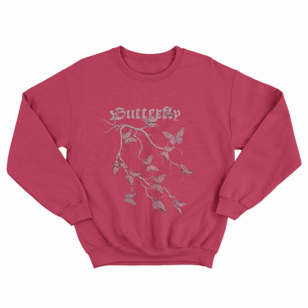 SHEIN Sweater Hoodie Butterfly Print | Free Size