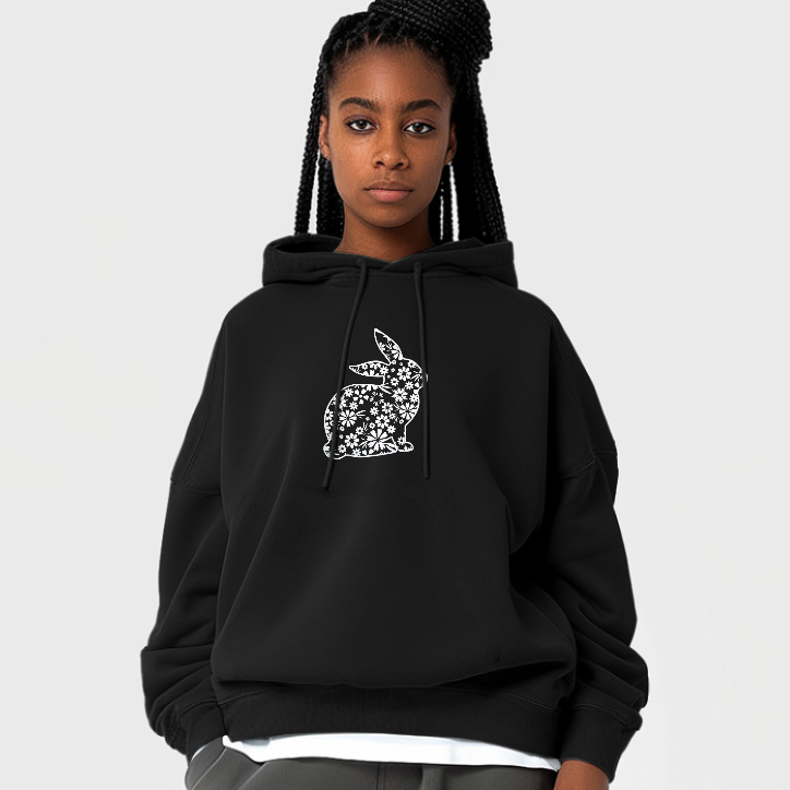 SHEIN Sweater Hoodie Rabbit Print | Free Size
