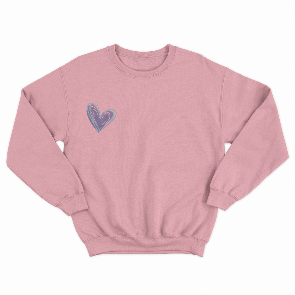 SHEIN Sweater Hoodie Heart Print | Free Size
