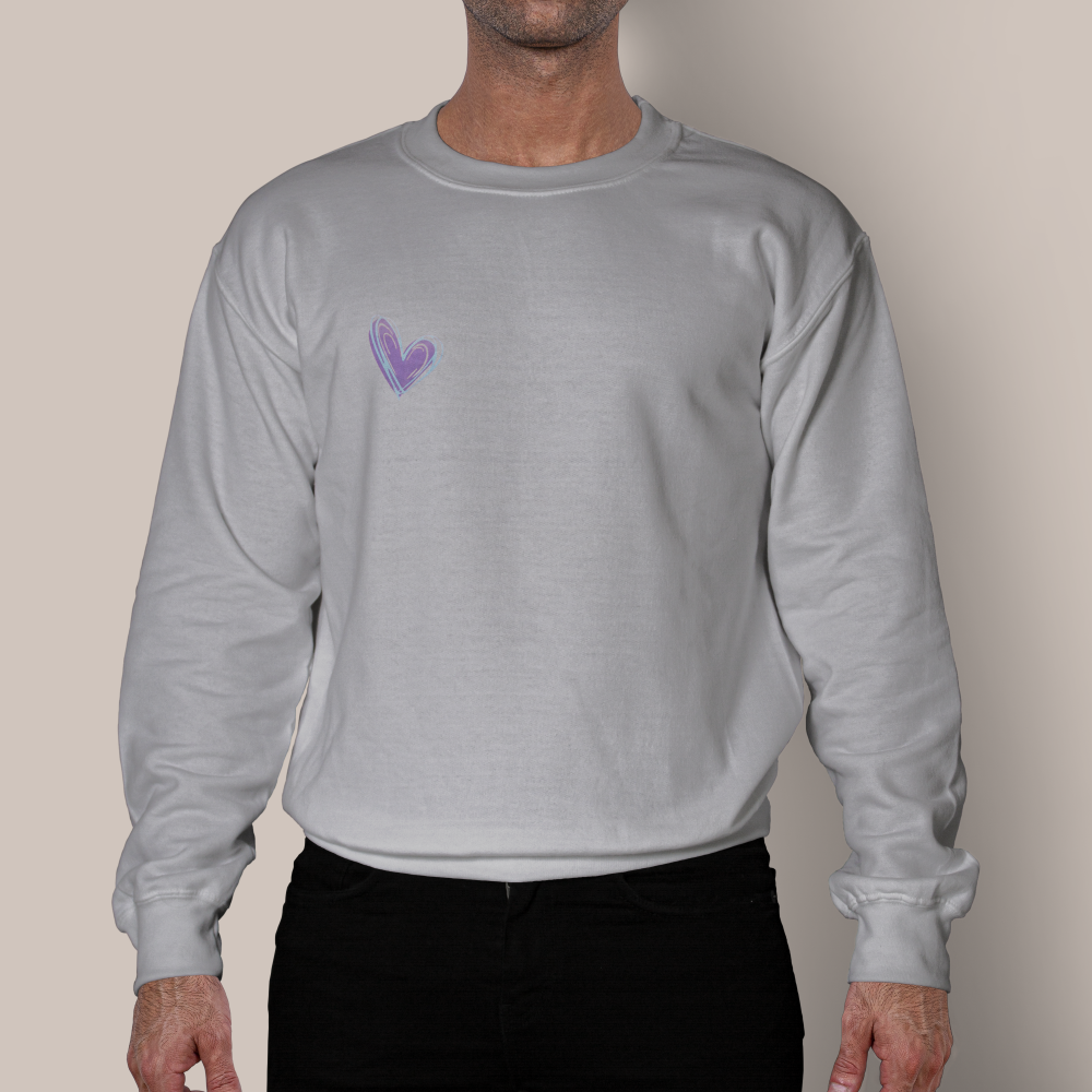 SHEIN Sweater Hoodie Heart Print | Free Size