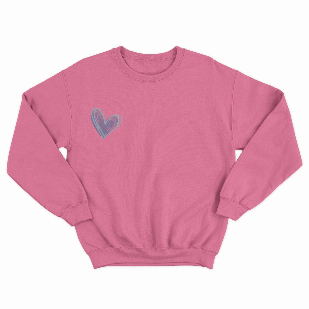 SHEIN Sweater Hoodie Heart Print | Free Size