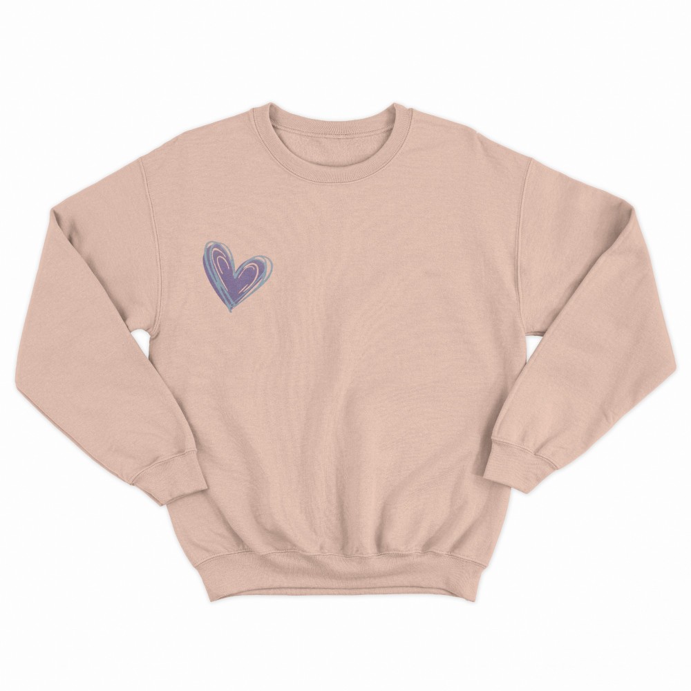 SHEIN Sweater Hoodie Heart Print | Free Size