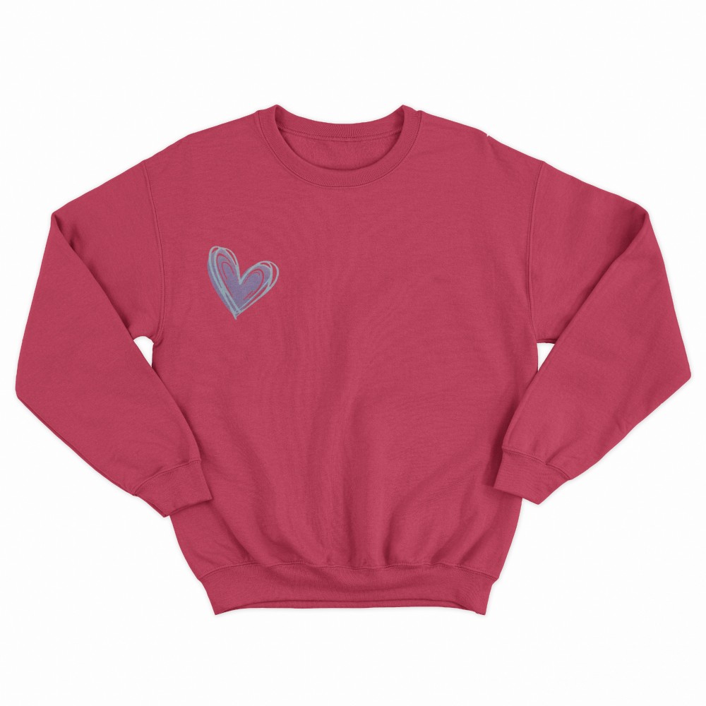SHEIN Sweater Hoodie Heart Print | Free Size