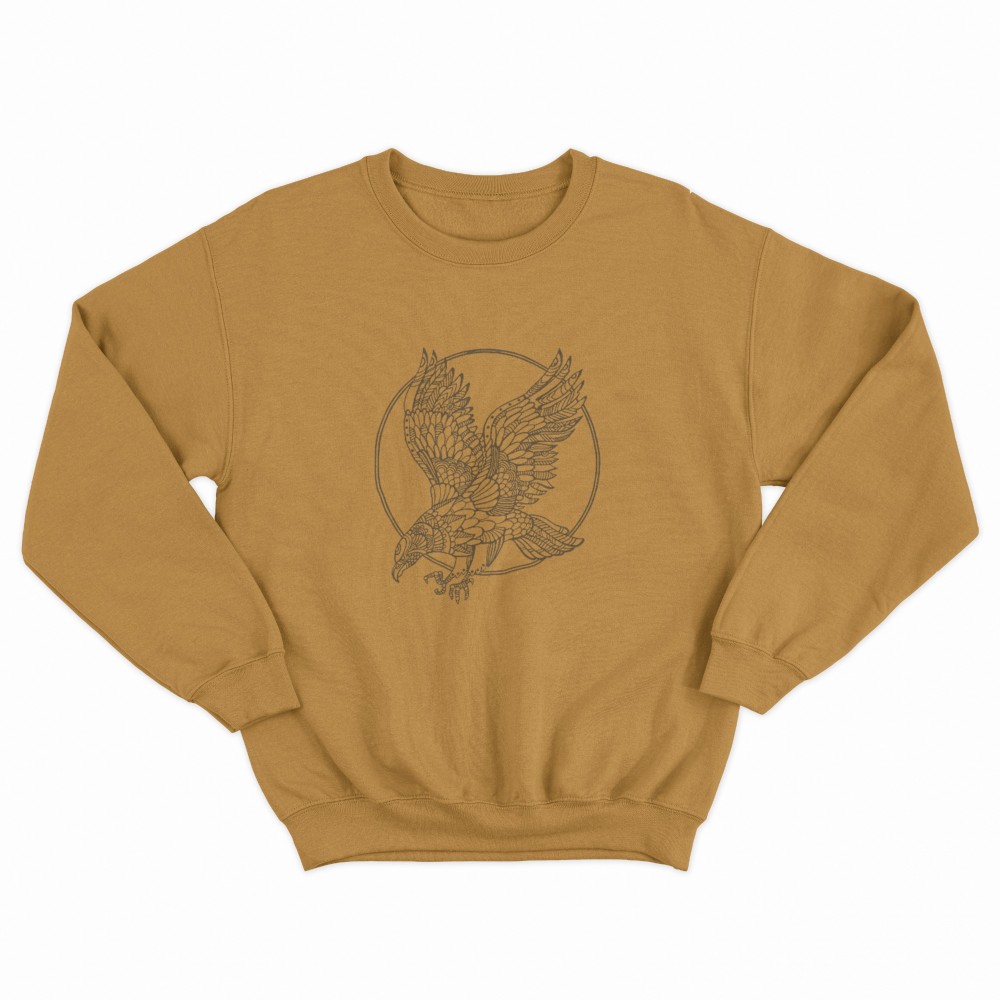 SHEIN Sweater Hoodie Eagle Print | Free Size