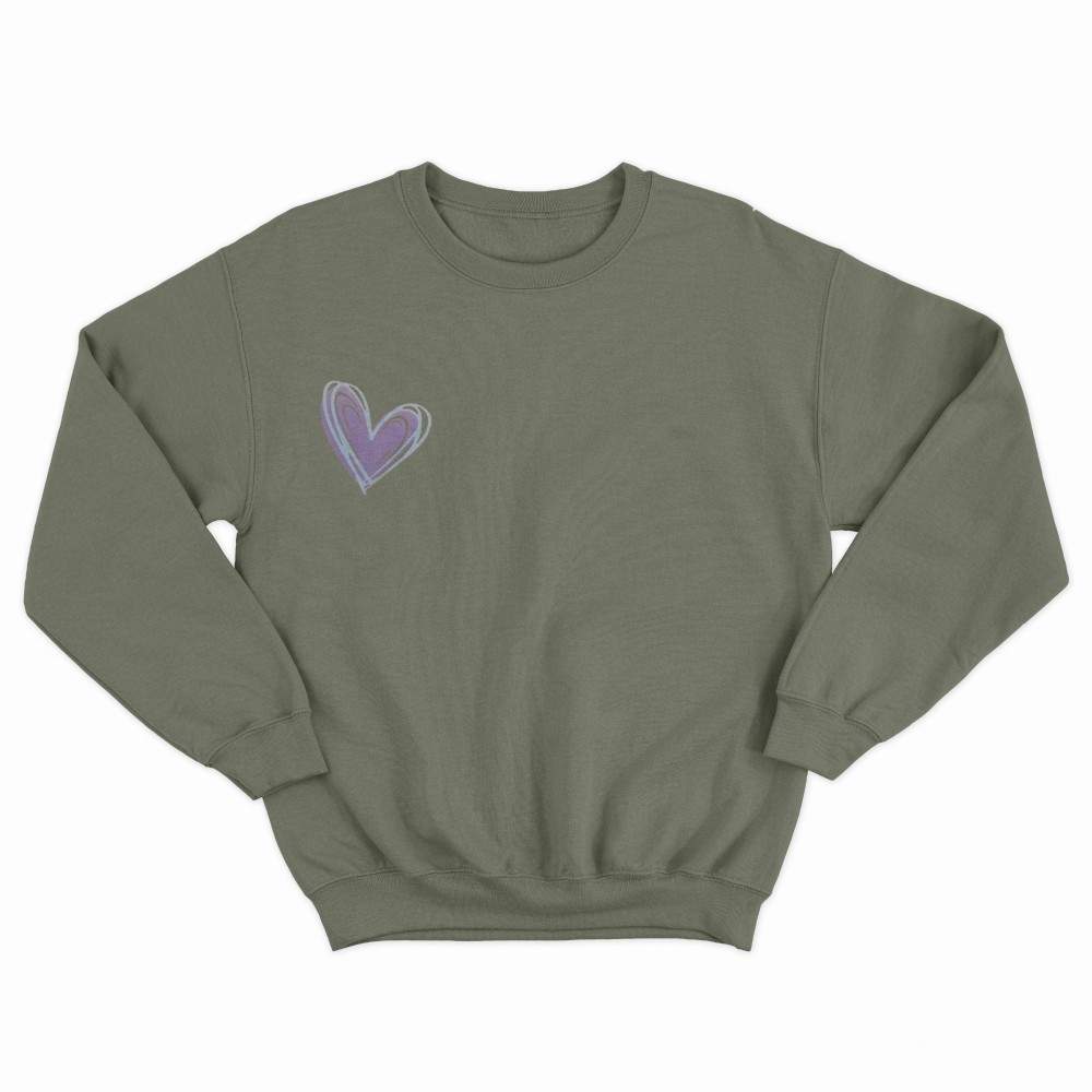 SHEIN Sweater Hoodie Heart Print | Free Size