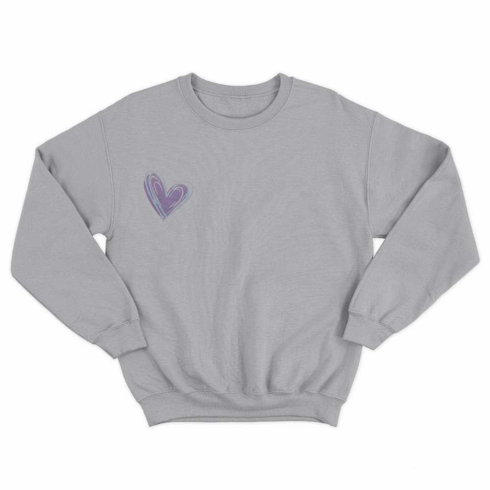 SHEIN Sweater Hoodie Heart Print | Free Size