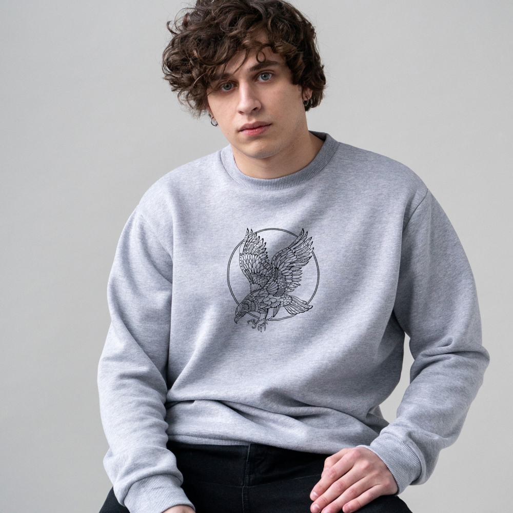 SHEIN Sweater Hoodie Eagle Print | Free Size