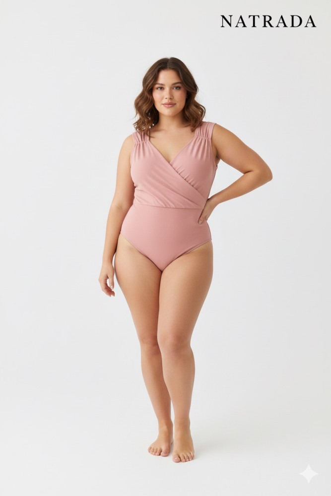 T-P 022 : เสื้อแฟชั่นบอดี้สูท สีชมพูสายอวบ Fashionable pink bodysuit for chubby women (Ships within 24 hours)