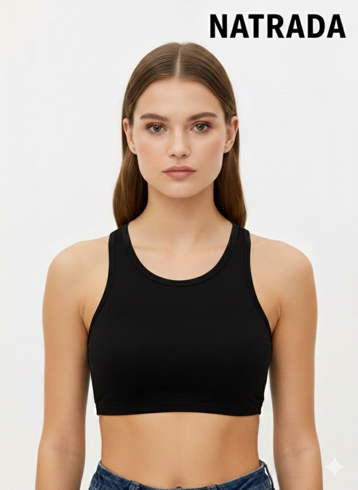 C009 :ครอปกล้าม สีดำ (พร้อมส่งภายใน 24 ชม.)  Black Muscle Crop Top (Ships within 24 hours)