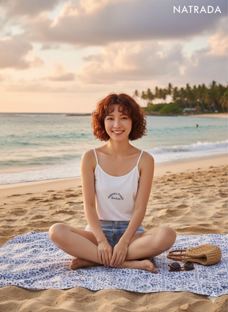 C041 : ครอปสายเดี่ยว สีขาว ลายสกรีนฟ้อนต์  (พร้อมส่งภายใน 24 ชม.) White spaghetti strap crop top with printed font design (ready to ship within 24 hours)