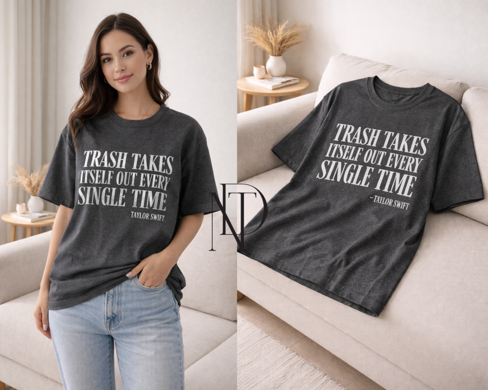 TS02 : เสื้อยืดโอเวอร์ไซซ์สกรีนข้อความ (พร้อมส่งภายใน 24 ชม.) Oversized Slogan Print T-Shirt (Ready to ship within 24 hours)