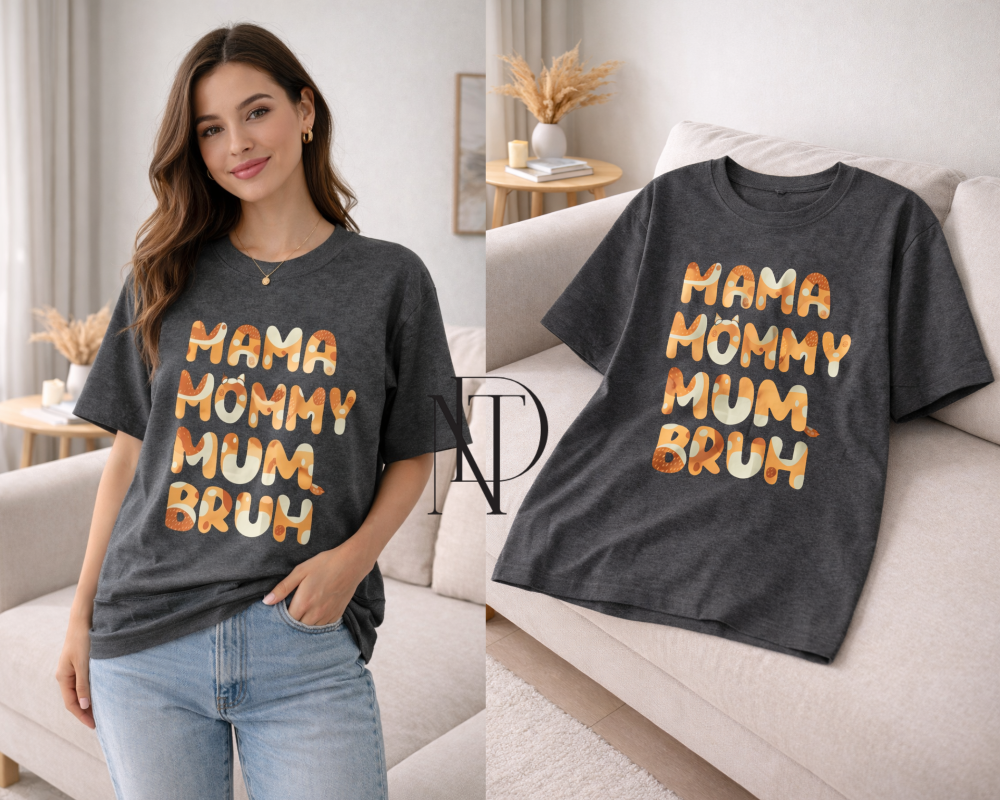 TS04 : เสื้อยืดโอเวอร์ไซซ์ลาย “MAMA MOMMY MUM BRUH” (พร้อมส่งภายใน 24 ชม.) Oversized “MAMA MOMMY MUM BRUH” Graphic T-Shirt (Ready to ship within 24 hours)