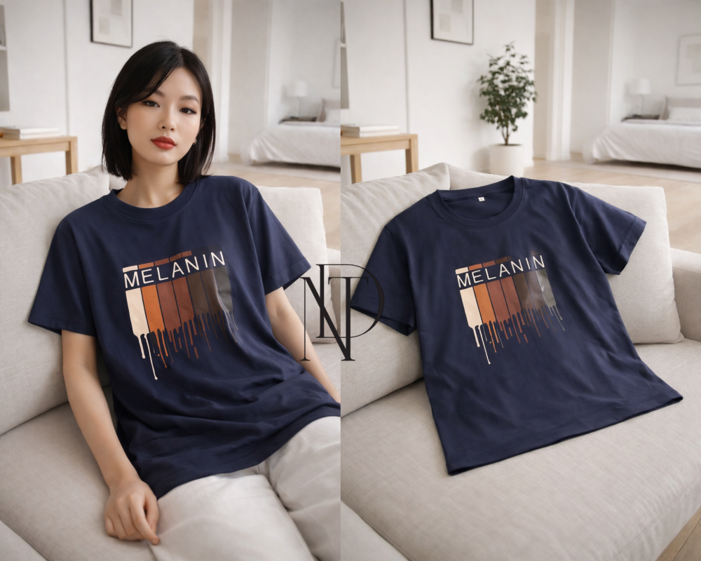 TS06 : เสื้อยืดลาย “MELANIN” (พร้อมส่งภายใน 24 ชม.) “MELANIN” Graphic T-Shirt (Ready to ship within 24 hours)
