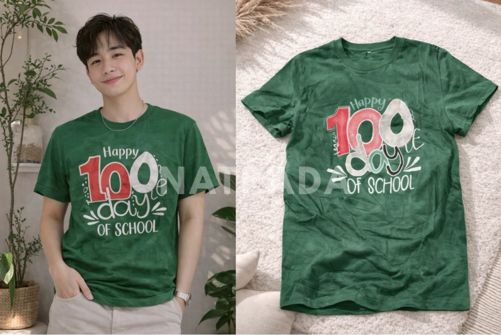 TS030 : เสื้อยืดลาย 100 Days School (พร้อมส่งภายใน 24 ชม.) 100 Days School T-shirt (Ready to ship within 24 hours)