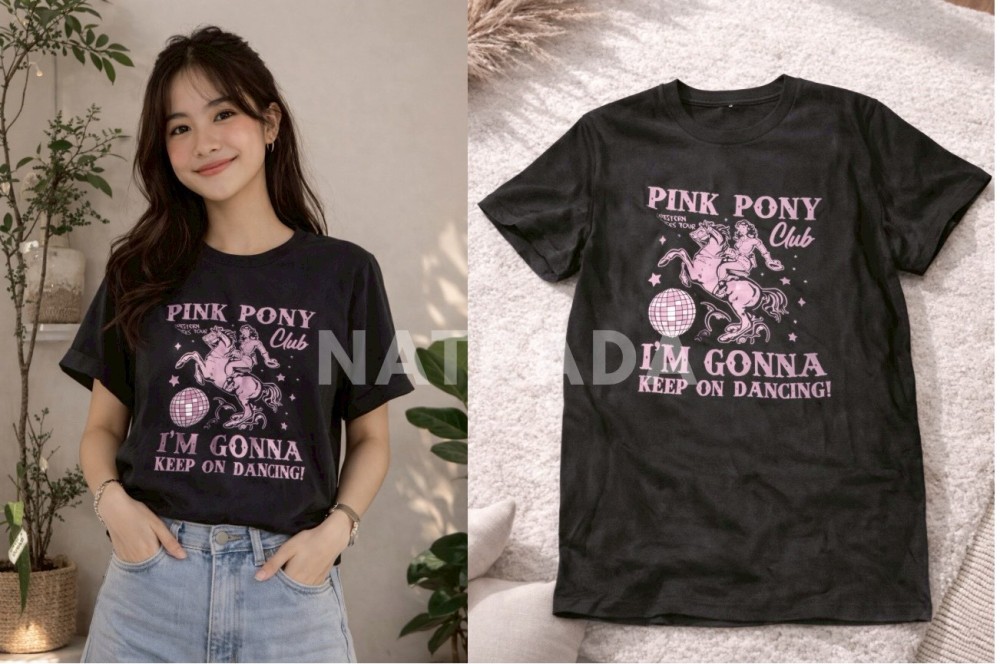 TS039 : เสื้อยืดลายม้าชมพู Pink Pony Club แฟชั่นวัยรุ่น (พร้อมส่งภายใน 24 ชม.) Pink Pony Club T-shirt, trendy fashion for teens (ships within 24 hours)