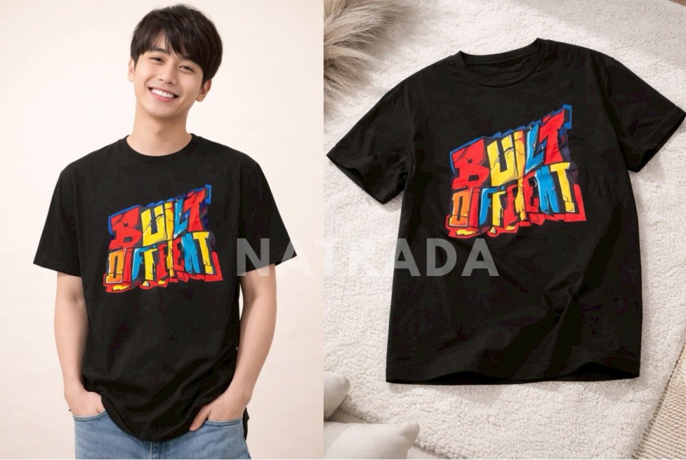 TS026 : เสื้อยืดลาย Built Different สไตล์สตรีท (พร้อมส่งภายใน 24 ชม.) Built Different graphic t-shirt, street style (ships within 24 hours)