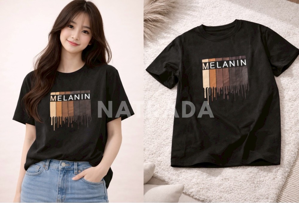 TS022 : เสื้อยืดลาย MELANIN (พร้อมส่งภายใน 24 ชม.) MELANIN graphic t-shirt (ships within 24 hours)