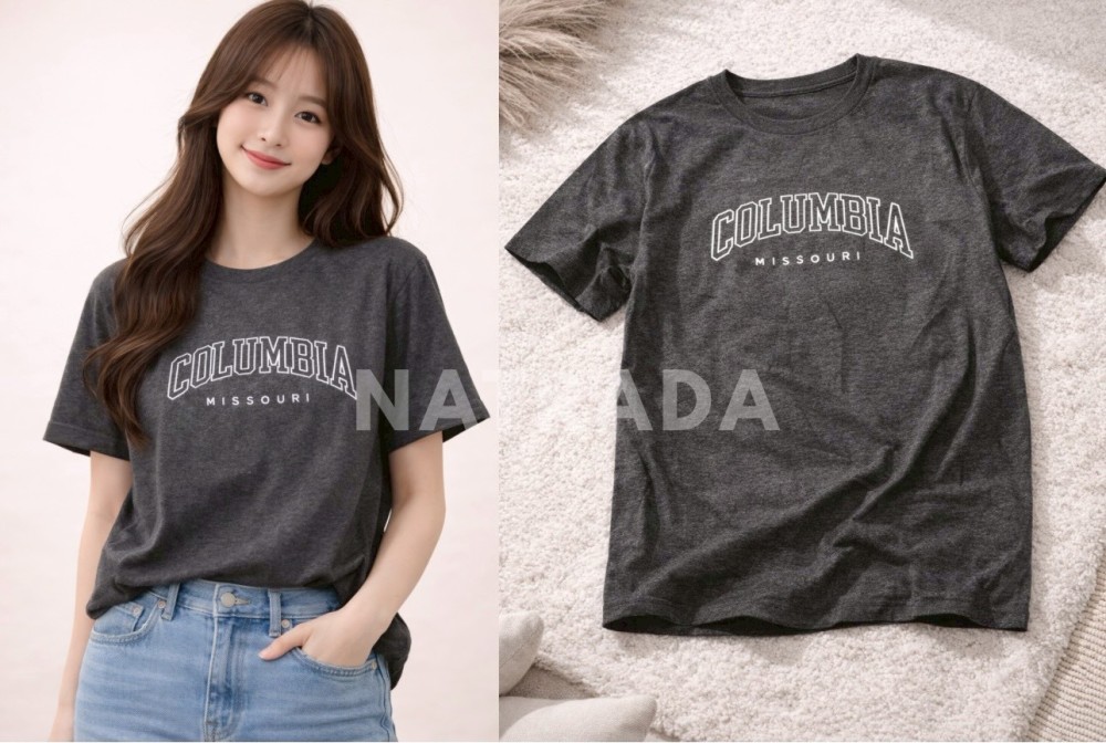TS023 : เสื้อยืดลาย COLUMBIA (พร้อมส่งภายใน 24 ชม.) Columbia themed T-shirt (ships within 24 hours)