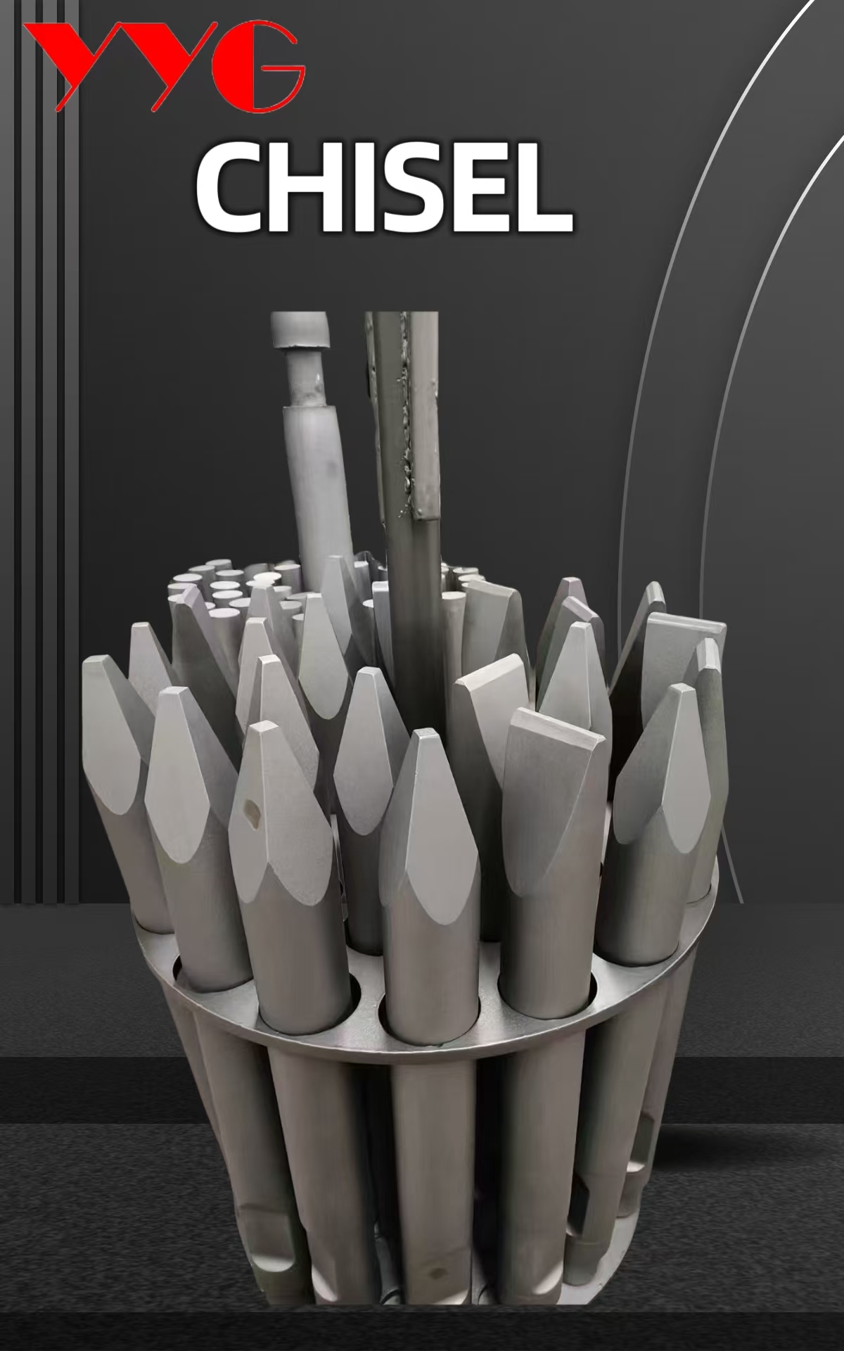 Montabert Breaker Chisel Hydraulic Hammer Tools Breaker Moil Point Chisel Rock Breaker Chisel With 40cr Steel Material