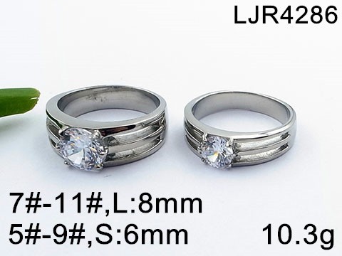 Stainless Steel Jewelry Casting Zircon Ring