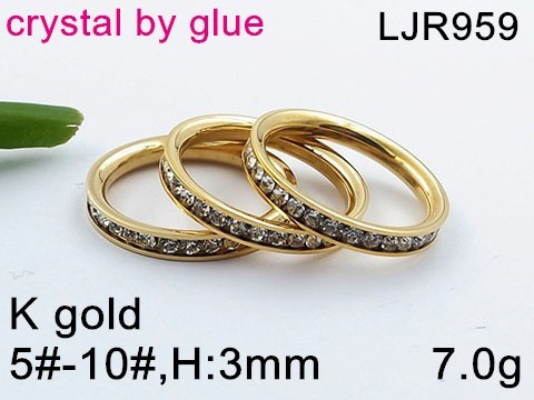 Stainless Steel Jewelry Casting Zircon Ring