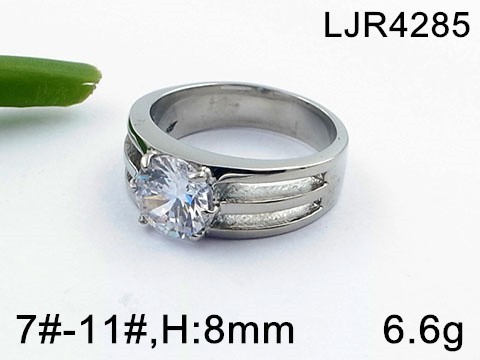 Stainless Steel Jewelry Casting Zircon Ring