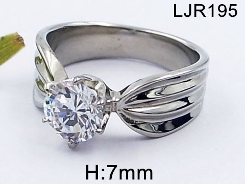Stainless Steel Jewelry Casting Zircon Ring