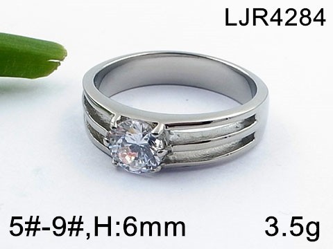 Stainless Steel Jewelry Casting Zircon Ring