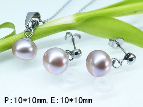 Stainless Steel Jewelry Pearl Silvery SET